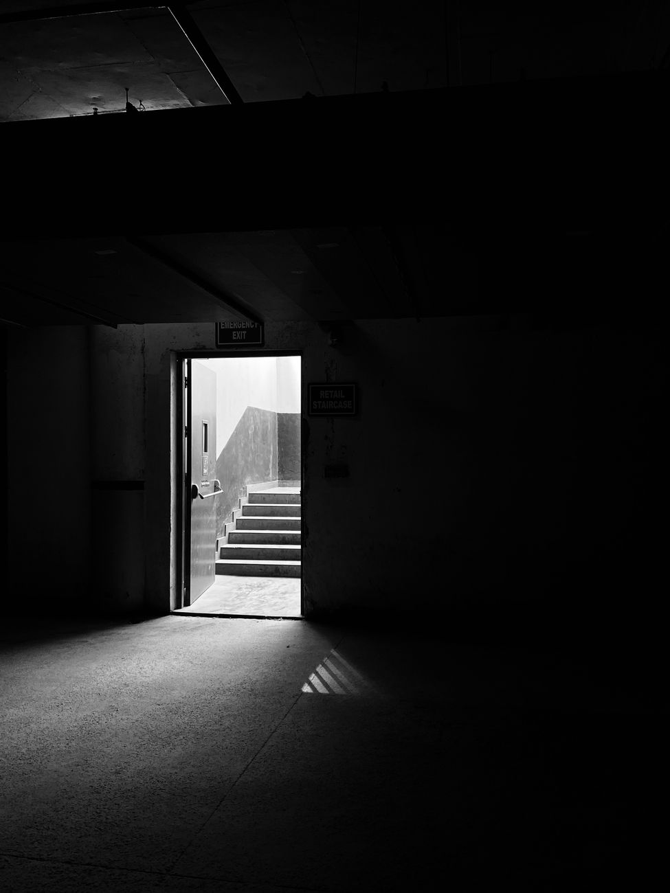 a door in a dark room